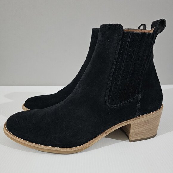 NEW Paul Green Sante Zip Ankle Bootie Western Black Suede UK Size 7